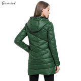 Gamiss Ultra Light Women's Winter Jacket Fashion Hooded Down Coat Plus Size 2XL Jackets 90% White Duck Down Slim Warm Long Coats
