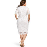 Gamiss Plus Size V Neck Half Sleeve Lace Dress Bodycon 2018 Women Fashion Sexy Office Club Work Ladies Dresses Big Size Vestido