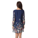 ILISMABA Fall The New Ms Fashion Harajuku Chiffon Long Sleeve Dresses Printing Floral Pattern High Quality Women Brands Dresses