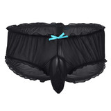 iEFiEL Men Lingerie Mesh Bikini Briefs Underwear Underpants with Closed Penis Sheath Lingerie Jockstraps Men's Wetlook Panties