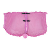 iEFiEL Men Lingerie Mesh Bikini Briefs Underwear Underpants with Closed Penis Sheath Lingerie Jockstraps Men's Wetlook Panties