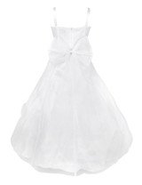 iEFiEL Kids White Flower Girls Dress Floor Length Pageant Wedding Party Formal Occassion Sleeveless Girls Flower Tulle Dresses