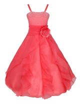 iEFiEL Kids White Flower Girls Dress Floor Length Pageant Wedding Party Formal Occassion Sleeveless Girls Flower Tulle Dresses