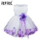iEFiEL Infant Baby Toddler Girls Flower Petals Wedding Bridesmaid Flower Girl Formal Pageant Princess Party Dress Photo Props