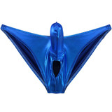 iEFiEL Hot Mens Lingerie Patent Leather Bikini Briefs with Hole for Sexy Men's Lingerie Underwear Underpants Jockstraps Panties