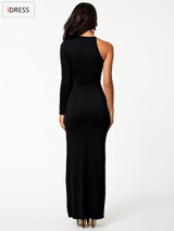 IDress Vestido Longos Sexy Black Club Summer Style Sequin Bandage Evening Party Dress Split Novelty Sequined Long Party Dress