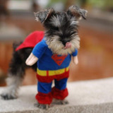 ideacherry Lovely Pet Cat Dog Superman Costume Suit Puppy Dog Clothes Outfit Superhero Apparel Clothing for Dogs