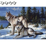 Icon Diamond Embroidery Wolf Mosaic Crystal 5D Cross Stitch Square Drill Diamond Painting DIY Sticker Decoration Paintings room