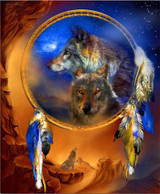 Icon Diamond Embroidery Wolf Dream Catcher 5D Cross Stitch Square Drill Diamond Painting DIY Wall Sticker Decoration Paintings