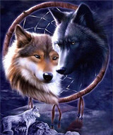 Icon Diamond Embroidery Wolf Dream Catcher 5D Cross Stitch Square Drill Diamond Painting DIY Wall Sticker Decoration Paintings