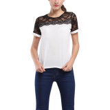 Fashion Women Blouses Summer Lace Chiffon Blouse 2016 Blusa Feminina Tops Fashion Chemise Femme Shirts 4XL Plus Size