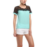 Fashion Women Blouses Summer Lace Chiffon Blouse 2016 Blusa Feminina Tops Fashion Chemise Femme Shirts 4XL Plus Size
