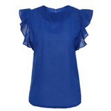 Fashion Women Blouse Ruffles Short Sleeve Shirt Women Tops Femme blouses 2017 Casual O-Neck blusas White Ladies Top camisa mujer