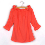 Fashion Women Blouse Puff Sleeve Slash Neck Soild Shirt Strapless Off Shoulder Ruffles Feminine Blouses Ladies Tops LJ3866C