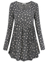 Fashion Women Blouse Casual Floral Print Long Sleeve Blouses Autumn Long Sleeve Shirt Tunic Tops Blusas Feminina Plus Size 2XL
