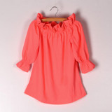 Fashion Women Blouse  puff sleeve slash neck soild shirt Strapless Off Shoulder Ruffles Feminine Blouses Ladies Tops TeeLJ3866M