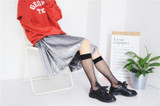 Fashion Women Black Fishnet Socks Women Sexy Medium Height Tube Socks Harajuku Series Cool Female Hollow Thin Socks