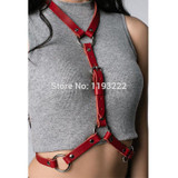 Fashion Women 100% Handcrafted Halter Choker Harness Leather Body Bondage BDSM Belt Waist Straps Sword