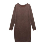 Fashion Winter Women Sweater Dress Women Clothes Ladies Long Sleeve Knitted Bodycon Stretch Party Casual Dress Black Gray