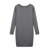 Fashion Winter Women Sweater Dress Women Clothes Ladies Long Sleeve Knitted Bodycon Stretch Party Casual Dress Black Gray