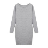 Fashion Winter Women Sweater Dress Women Clothes Ladies Long Sleeve Knitted Bodycon Stretch Party Casual Dress Black Gray