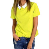 Fashion WJ Women Casual Blouse Short Sleeve Loose Summer Chiffon Shirt Tops Shirt Blouse Women Clothing