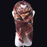 Fashion Winter Scarf For Women blanket Scarf Women Plaid Cashmere Scarves Warm Brand Shawls bandana Drop Shipping