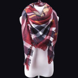 Fashion Winter Scarf For Women blanket Scarf Women Plaid Cashmere Scarves Warm Brand Shawls bandana Drop Shipping