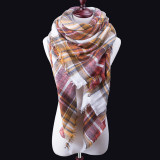 Fashion Winter Scarf For Women blanket Scarf Women Plaid Cashmere Scarves Warm Brand Shawls bandana Drop Shipping