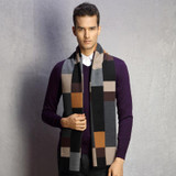 Fashion Winter Men Scarf Hot Sale Thicked Warm Man's Mulberry Silk Scarf Plaid Scarf For Man Winter Autumn Scarf