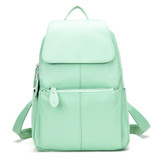 Fashion Winter Color 100% Genuine Leather Casual Women's Backpacks Brief Casual Knapsack Laptop Bag Ladies Pocket Girl Schoolbag