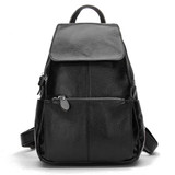 Fashion Winter Color 100% Genuine Leather Casual Women's Backpacks Brief Casual Knapsack Laptop Bag Ladies Pocket Girl Schoolbag