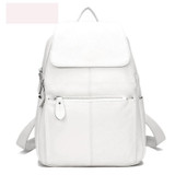 Fashion Winter Color 100% Genuine Leather Casual Women's Backpacks Brief Casual Knapsack Laptop Bag Ladies Pocket Girl Schoolbag