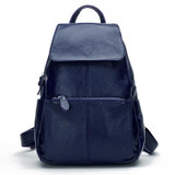Fashion Winter Color 100% Genuine Leather Casual Women's Backpacks Brief Casual Knapsack Laptop Bag Ladies Pocket Girl Schoolbag