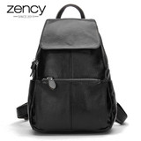 Fashion Winter Color 100% Genuine Leather Casual Women's Backpacks Brief Casual Knapsack Laptop Bag Ladies Pocket Girl Schoolbag