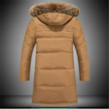Fashion Winter Coat Men Warm Down Male Hooded Long Thickening White Duck Down Jacket Outwear Casual Solid Parkas