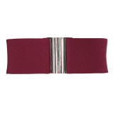 Fashion wide metal hook stretchy elastic waist belt waistband stretchy elastic waist belt waistband belts Silver hook buckle