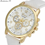 Fashion watch women relogio feminino Unisex Casual Geneva Leather Quartz Analog Wrist Watch Men Watches Clock Gift relojes mujer