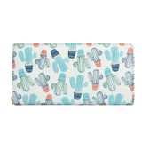 Fashion Wallets Women Cute Pattern Cactus Prints Phone Bag Purses Ladies Zipper Coins Purses Female Carteras Feminina Clutches