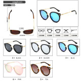 Fashion Vintage Round Sunglasses Women Brand Design Sunglasses Eyeglasses Alloy Legs Shades Lunettes de soleil LM027