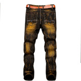 Fashion Vintage Mens Ripped Jeans Pants Slim Fit Distressed Hip Hop Denim Joggers Male Novelty Streetwear Jean Trousers 28 to 38