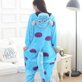 Fashion Unisex Adult Sullivan Cartoon Pajama sets cosplay Flannel pajamas for women Hooded cute Animal