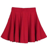 Fashion Unique Cotton Blend Women's Stretch Waist Plain Skater Flared Pleated Mini short Skirt Women High Waist Causal Skirts