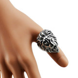 Fashion Trend Of Titanium Steel Jewelry Alternative Lion Head Animal Ring Burst Models