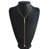 Fashion Trangle Pendant Long Chain Necklace Gold Color Pick Chain Choker Necklace Women Jewelry Free Shipping