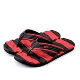 QWEEK 2017 Summer Casual Men's Flip Flops Flat Sandals Shoes for Men Striped Flip Flops Beach Sandals Shoes Man Outside Shoes