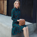 Quintina New Fashion Printed Women Dress Knee-Length Bohemian Lady Dress Vestidos Women Clothing Spring Vintage Dress
