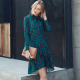Quintina New Fashion Printed Women Dress Knee-Length Bohemian Lady Dress Vestidos Women Clothing Spring Vintage Dress