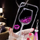 Quicksand Wine Glass Phone Cases for iPhone 7 7 Plus 6s 6 Plus