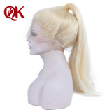 QueenKing hair European Human Hair Full Lace Wig 150% Density Blonde 613 Silky Straight Natural Hairline Remy Hair